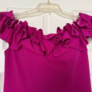 Xscape Fuchsia Off-Shoulder dress